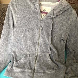 Grey velvet sweatshirt